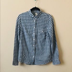 J Crew Gingham Perfect Fit Shirt Size 6